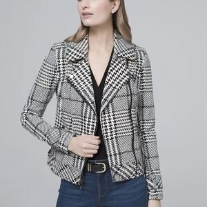 White House Black Market Monochrome Houndstooth Blazer